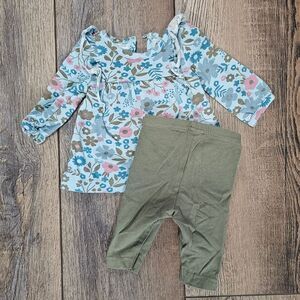 Carter's Just One You - Blue Floral Baby Outfit